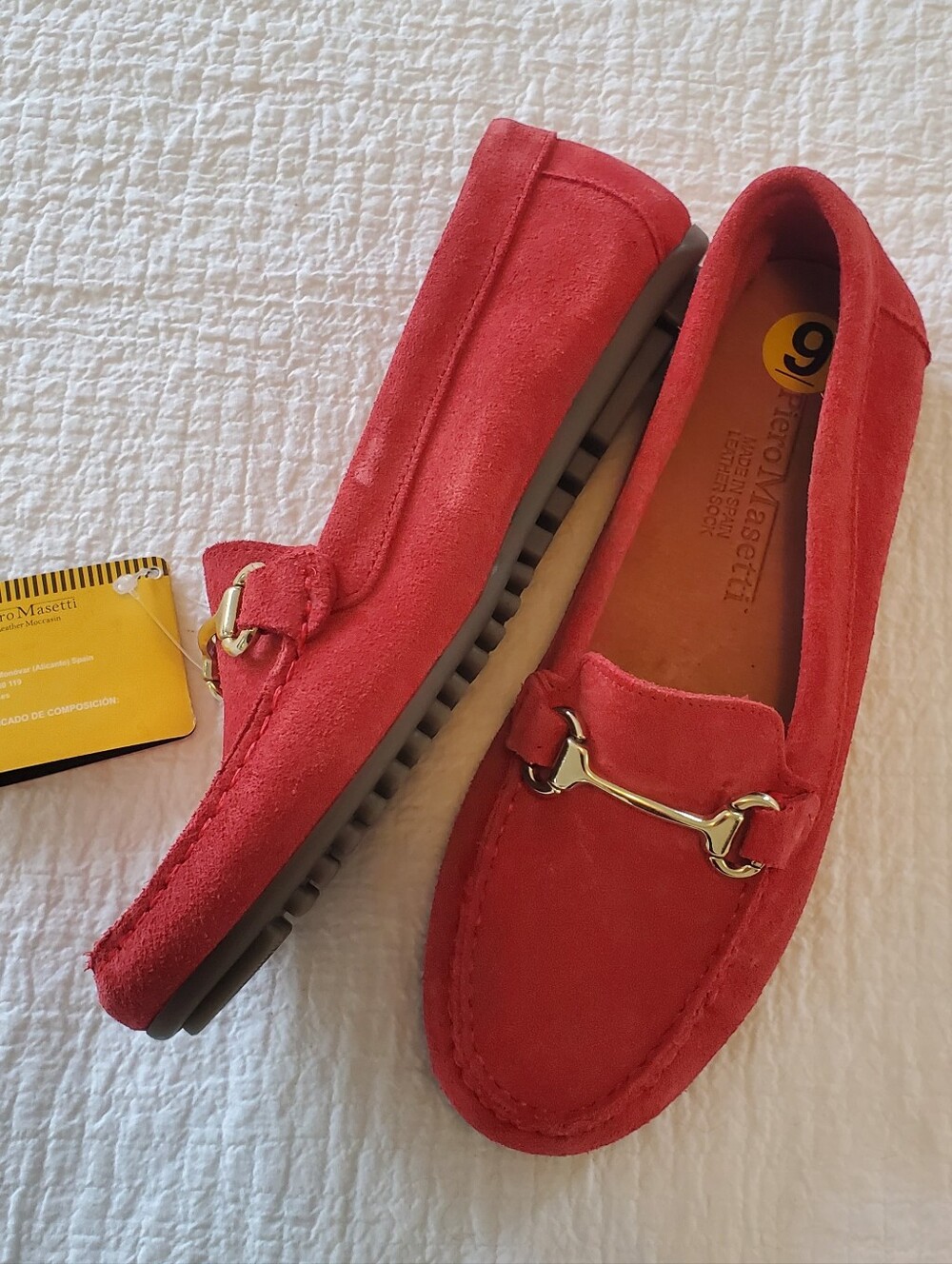 Piero Masetti Suede Leather Loafer Moccasin With Metal Detail - BNWT